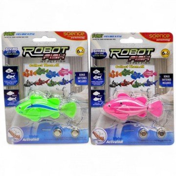 Фото1.Роборибка (на батарейках, рухає хвостом, для акваріума, 8 см, на листі) МІКС ВИДІВ