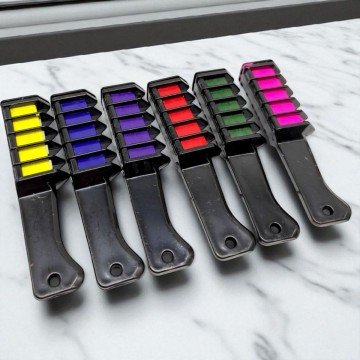 Фото1.Фарба для волосся неонова, 6 кольорів (розовий, фіолетовий, зелений, красний, синій, жовтий)