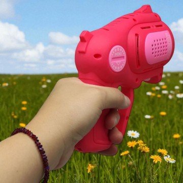 Фото1.Пістолет з мильними бульбашками рожевий (на батарейках)