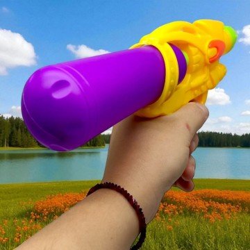 Фото1.Водний пістолет (25х13х5 см), знімний балон (МІКС ВИДІВ)