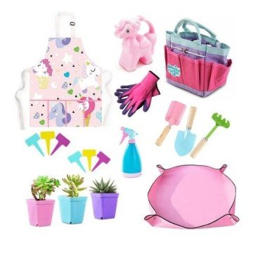 Фото2.Набір садівника (інструменти, органайзер, розпилювач, поливалка, 3 горщики, рукавички, фартух)