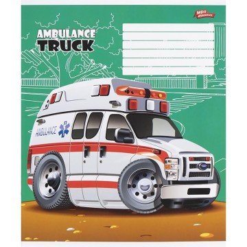 Фото1.Зошит кольоровий 12 аркушів, лінія (20 штук в упаковці)