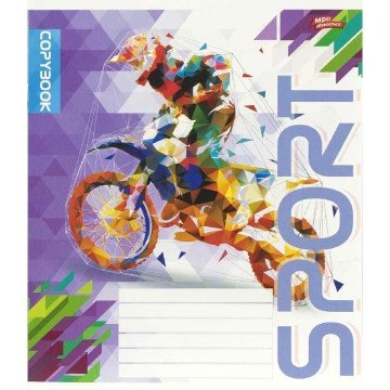 Фото1.Зошит кольоровий 12 аркушів, клітинка (20 штук в упаковці)