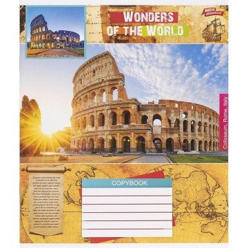 Фото1.Зошит кольоровий 18 аркушів, клітинка (20 штук в упаковці)