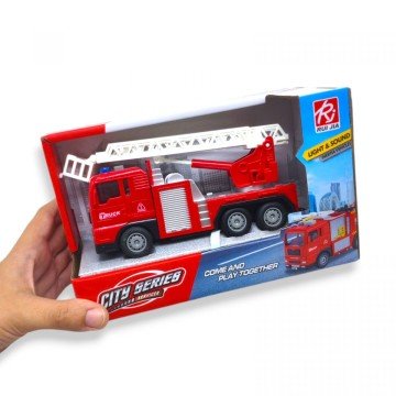 Фото1.Пожежна машина інерційна, озвучена, зі світлом, в коробці RJ6821-1 р.21*9*12,5см