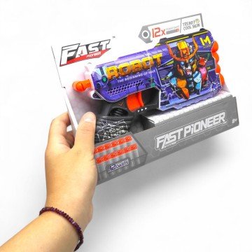 Фото1.Іграшковий пістолет мех. чотириствольний з мʼякими набоями