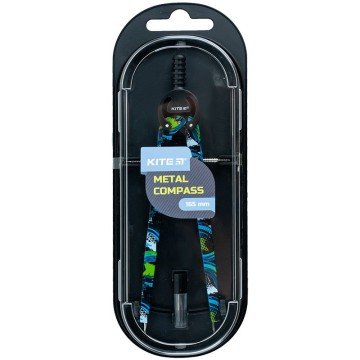 Фото2.Циркуль металевий з принтом + грифель у футлярі, 165 мм