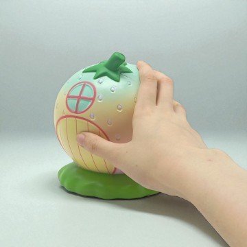 Фото2.Іграшка-антистрес з ароматом Squishy Полуничний будиночок ЖОВТО-РОЖЕВИЙ