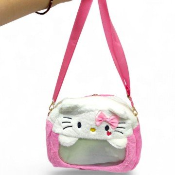 Фото1.Сумочка КОТИК з прозорими елементами, 26x26 см (СІРИЙ)