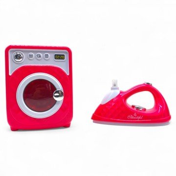 Фото2.Набір побутової техніки, пральна машина з праскою (звукові, світові ефекти, пар, на батарейках)