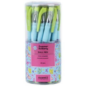 Фото1.Ручка кулькова Summer Butterly, синя