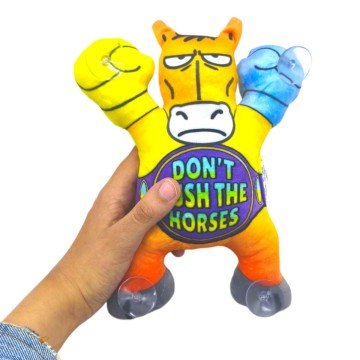 Фото1.Іграшка м’яконабивна Кінь на липучках 22см(DON`T PUSH THE HORSES ЧЕРОВНИЙ)