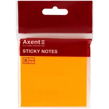 Фото1.Блок паперу з клейким шаром75x75мм,80 арк,яскр-оран