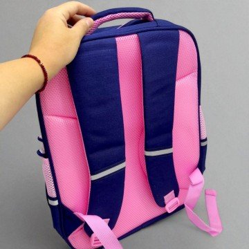 Фото1.Рюкзак шкільний (35х12х43 см), 1 відділення, 4 кишені, на блискавці (рожевий)