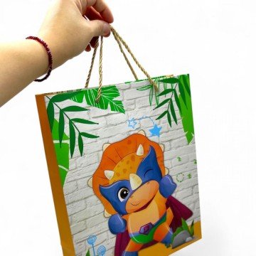 Фото1.Пакет подарунковий, 32х26х10 см, ДИНОЗАВРИ (ВИД 4)