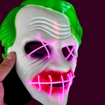 Фото2.Сяюча маска Джокер СВІТИТЬСЯ (БІЛИМ)