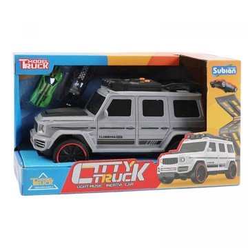 Фото1.Джип музичний СІРИЙ, звук, світло, інерція, машинки в комплекті, в коробці