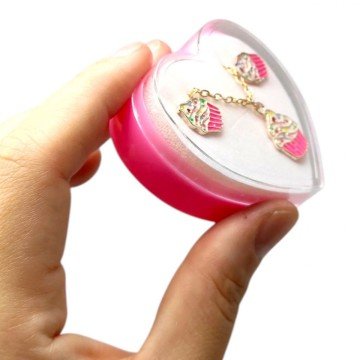 Фото1.Дитячий набір прикрас: кулон+сережки (З світло лавандовою кицею)