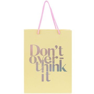 Фото1.Пакет паперовий подарунковий, 18х24см, Don't overthink it