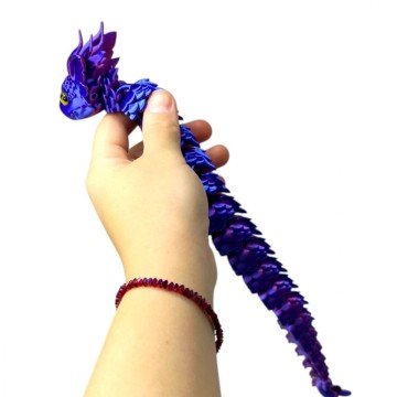 Фото1.Іграшка рухлива 3D Королівський Дракон 32см (СИНІЙ)