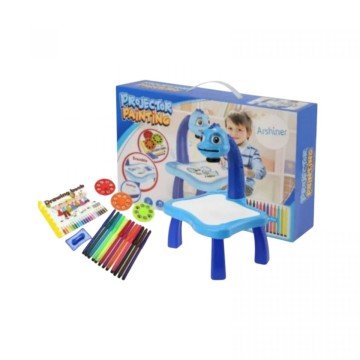 Фото1.Столик з проєктором, на батарейках, музика, 3 диски, фломастери, в коробці