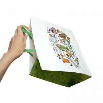 Фото1.Пакет паперовий з ручками Крафт білий 32х15х30 см