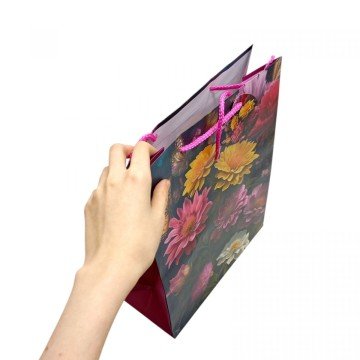 Фото1.Пакет паперовий 26х32х12 см, жоржини