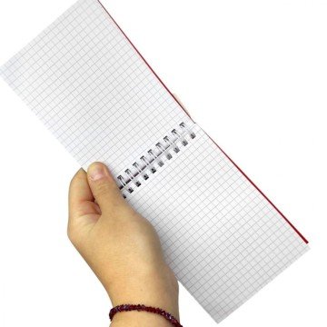 Фото2.Блокнот А6, 80 арк., пластик, пружина зверху (ЧЕРВОНИЙ)