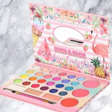 Фото1.Косметика палетка, 30 кольорів, пензлик, дзеркальце, у плівці