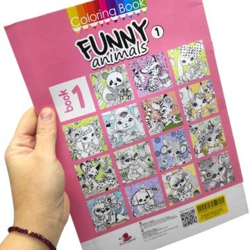 Фото2.Розфарбовка,210х297 мм,(FUNNY ANIMALS 1)