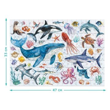 Фото1.Монтессорі пазл «Океанічні тварини», 200 ел