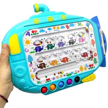 Фото1.Магнітна гра (магнітний стилус, магнітна риболовля, дошка пиши-стирай, 4 маркери) РОЖЕВИЙ