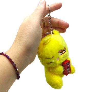 Фото1.Мʼяка іграшка-брелок котики із соком 11 см