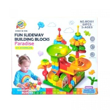 Фото1.Конструктор трек з кульками 64дет.кор.25,5*9*23