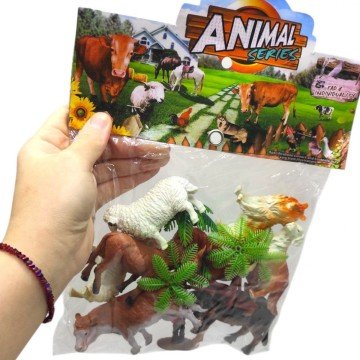 Фото2.Набір тварин (11 елементів, 8 тварин, аксесуари) в пакеті