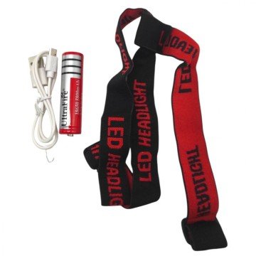 Фото1.Ліхтарик світлодіодний налобний, акмулятор, USB, в коробці