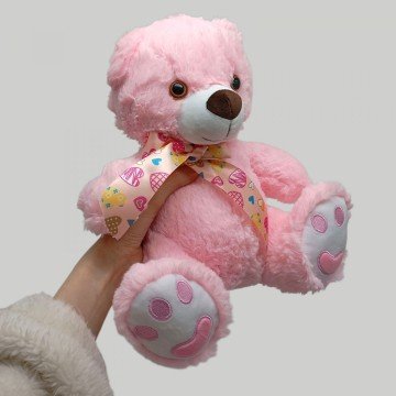 Фото2.Мʼяка іграшка ведмедик (РОЖЕВИЙ) 29 см.