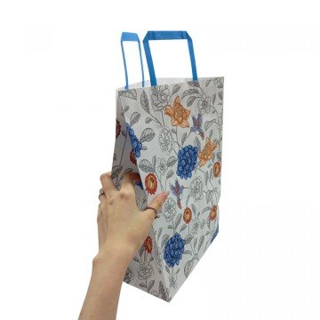 Фото1.Пакет паперовий з ручками Крафт білий 25х15х34,5 см.