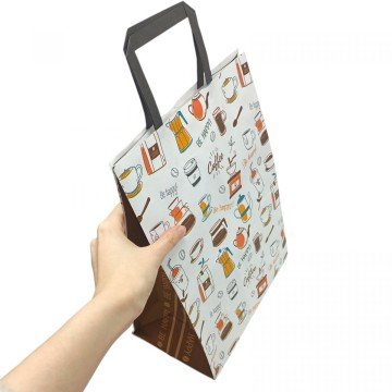 Фото1.Пакет паперовий з ручками Крафт білий 25х15х34,5 см.