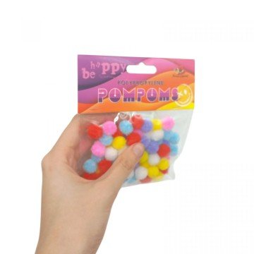 Фото1.Помпони поліпропіленові, 1.2см,5 кольорів,60шт