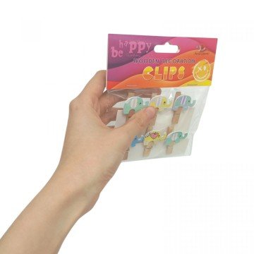 Фото1.Деревʼяні декоративні затискачі, 6шт