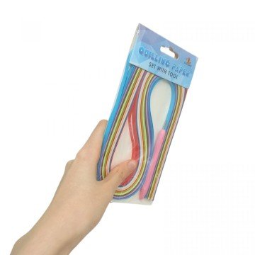 Фото1.Набори паперу для квілінгу,150 аркушів,520х5мм,15кольорів