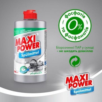 Фото1.Maxi Power Платинум Засіб для ручного миття посуду, 500мл
