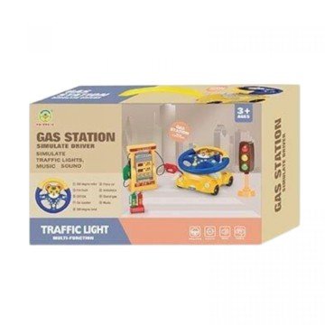 Фото2.Кермо ТИГРЕНЯ, світлофор, заправна станція, підсвічування, звук, мелодії, машина-підставка, в коробц