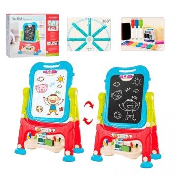 Фото1.Дошка-мольберт магнітно-малювальна двостороння. кор.61,5*12*53,5 см.