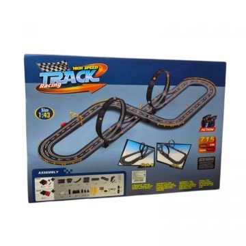 Фото1.Трек з машинками(2шт.) від мережі кор.69*7*49 см.