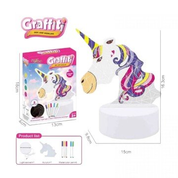 Фото1.Нічник працює від мережі, підсвічування, 3 кольори світла, фломастери, USB кабель, в коробці