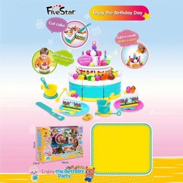 Фото1.Тортик на липучках смаколики, прикраси, посуд, свічка та запальничка підсвічуються, в коробці