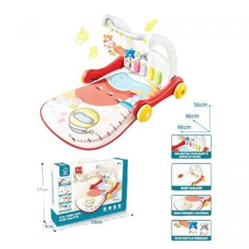 Фото1.Каталка ігр.центр Перші кроки 2в1 з килимком батар.муз.світ.кор.53*13*37 см.