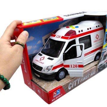 Фото1.Спецтехніка “Швидка допомога” (машина на батарейках, підсвічування, інерція, відчиняються дверцята, 